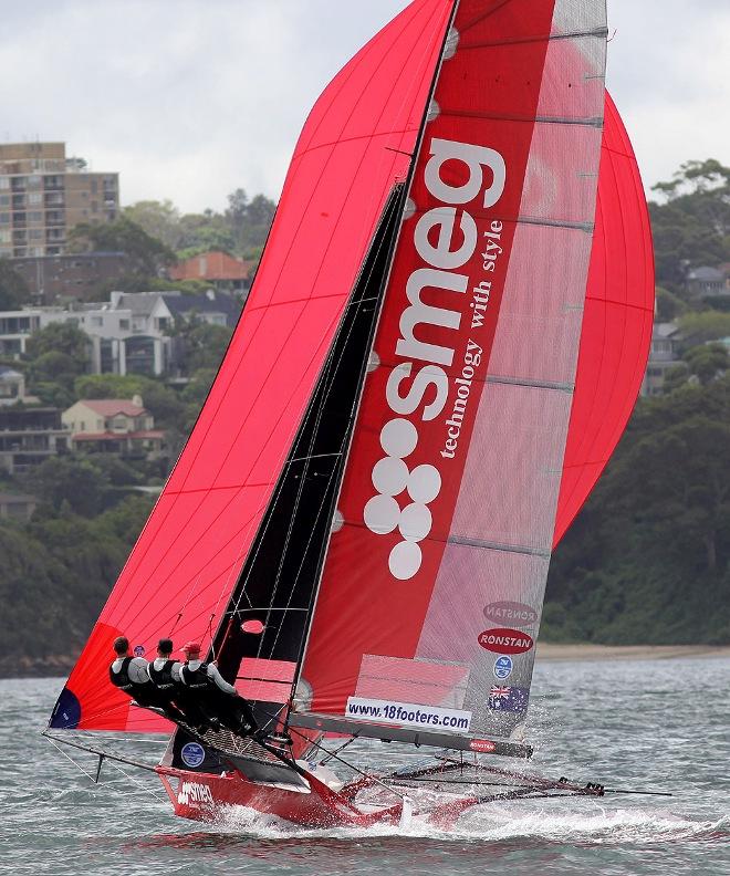 Defending champion Smeg - JJ Giltinan 18ft Skiff Championship © Frank Quealey /Australian 18 Footers League http://www.18footers.com.au